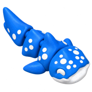 Mini Requin-Baleine – Mini baleine articulée Print-in-Place avec anneau intégré pour porte-clés ou décoration.