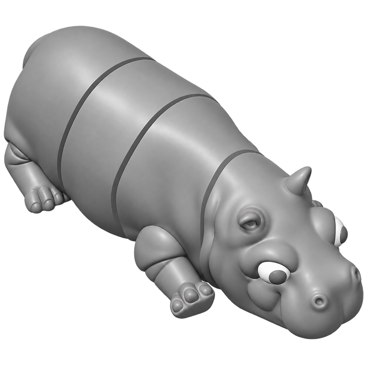 Mini Hippopotame – Mini hippopotame articulé Print-in-Place robuste