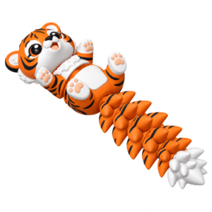 Fluffy Tiger articulé – Tigre Fluffy articulé Print-in-Place avec texture fourrure et queue flexible.