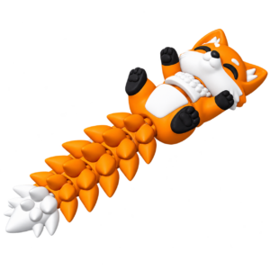 Fluffy Renard articulé – Renard Fluffy articulé Print-in-Place avec longue queue expressive et fourrure détaillée.
